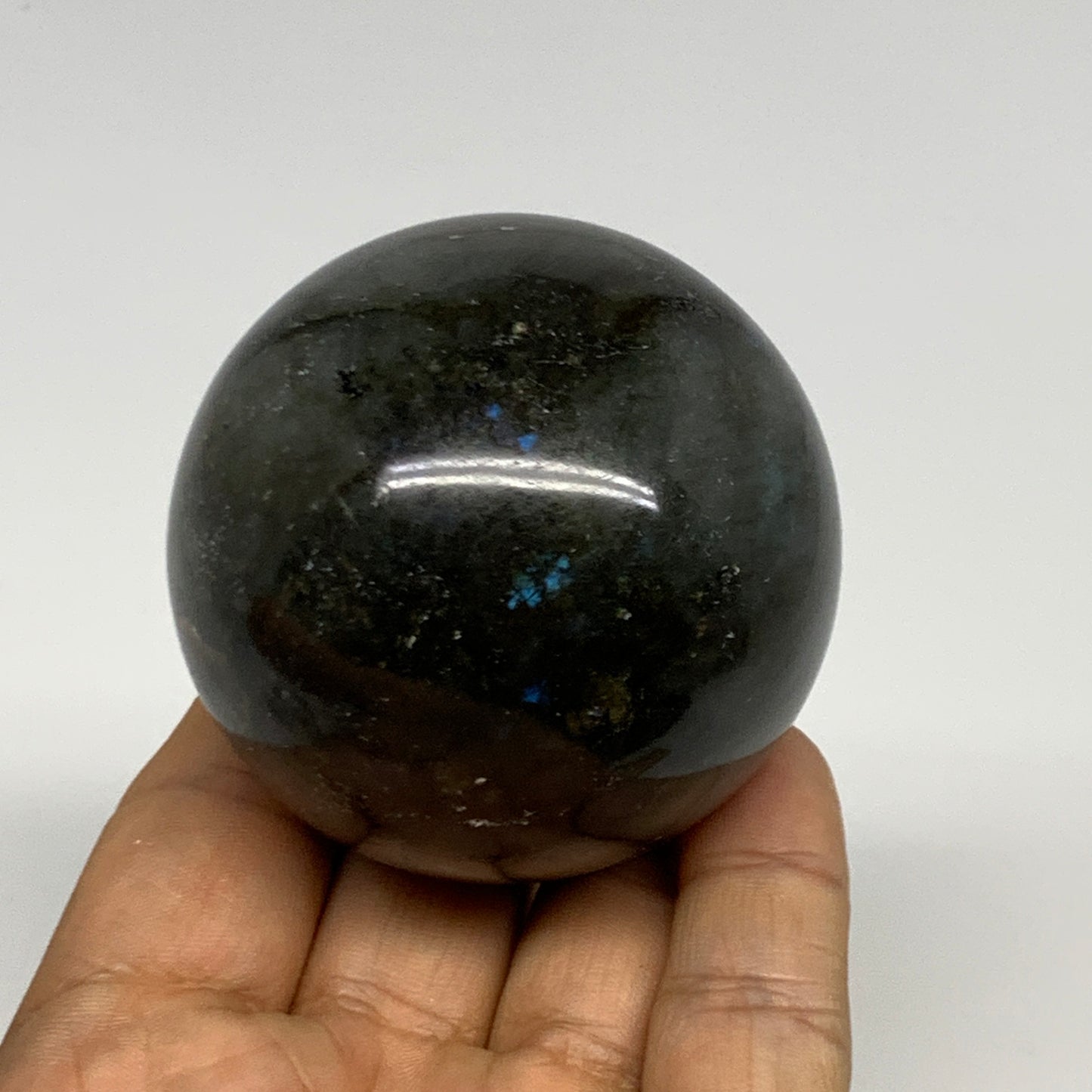 268.6g, 2.3"(58mm), Labradorite Sphere Gemstone,Crystal @Madagascar, B29865