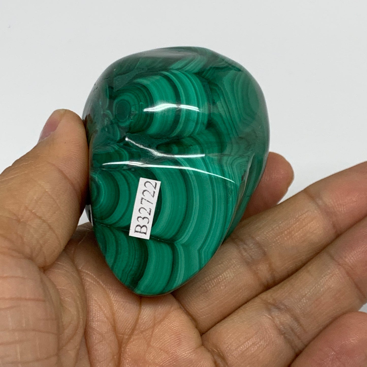 239.9g, 1.9"x1.7"x1.9", Natural Solid Malachite Skull From Congo, B32722