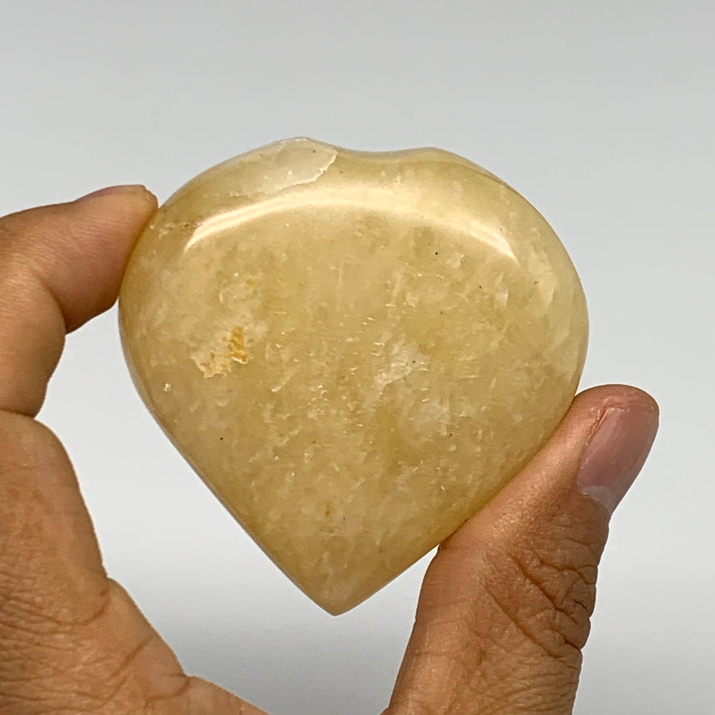 99g,2.2"x2.2"x0.8" Natural Yellow Aventurine Heart Crystal Stone @India, B28339