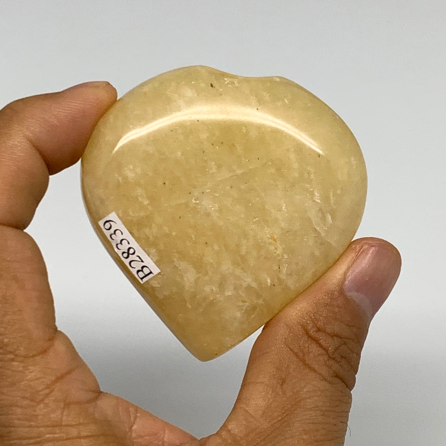 99g,2.2"x2.2"x0.8" Natural Yellow Aventurine Heart Crystal Stone @India, B28339