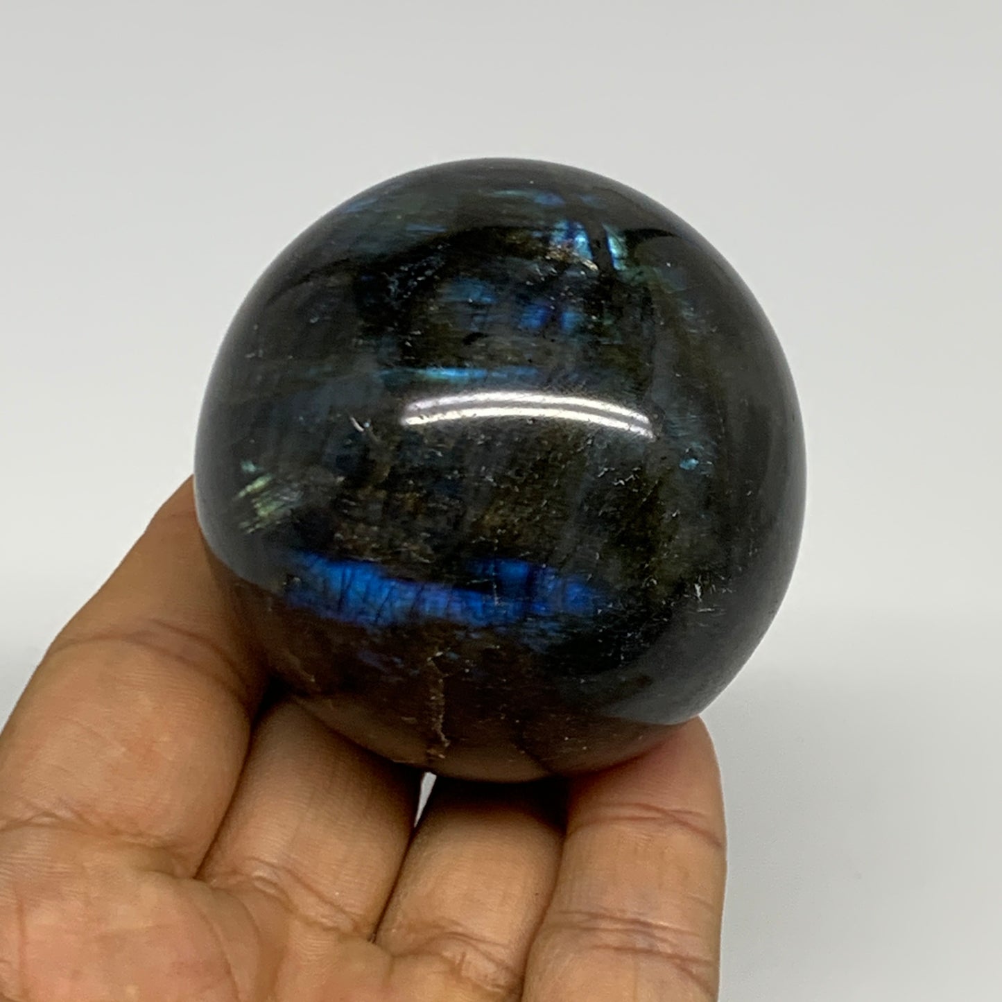 255.5g, 2.2"(55mm), Labradorite Sphere Gemstone,Crystal @Madagascar, B29866