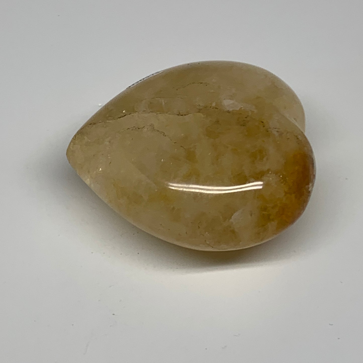 348.5g, 3.1"x3.1"x1.6" Yellow Healing Quartz Heart Crystal @Madagascar, B30575