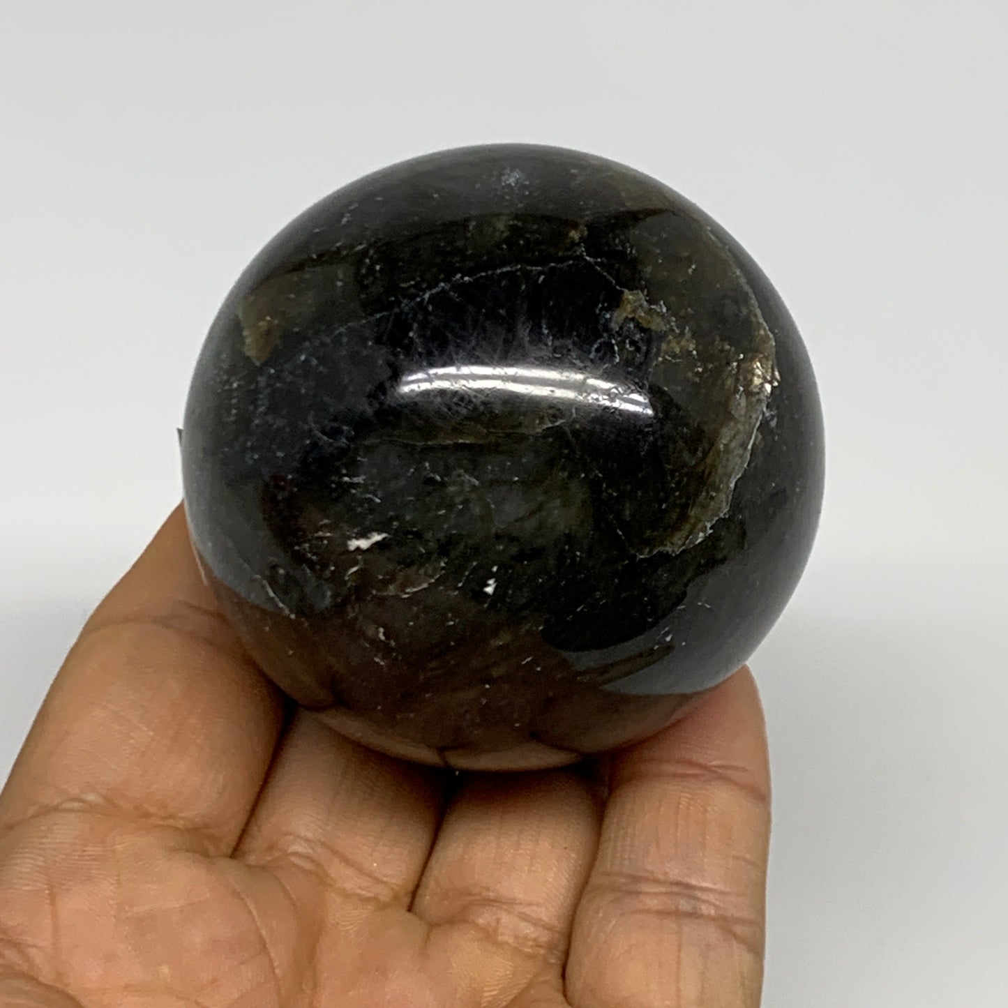255.5g, 2.2"(55mm), Labradorite Sphere Gemstone,Crystal @Madagascar, B29866