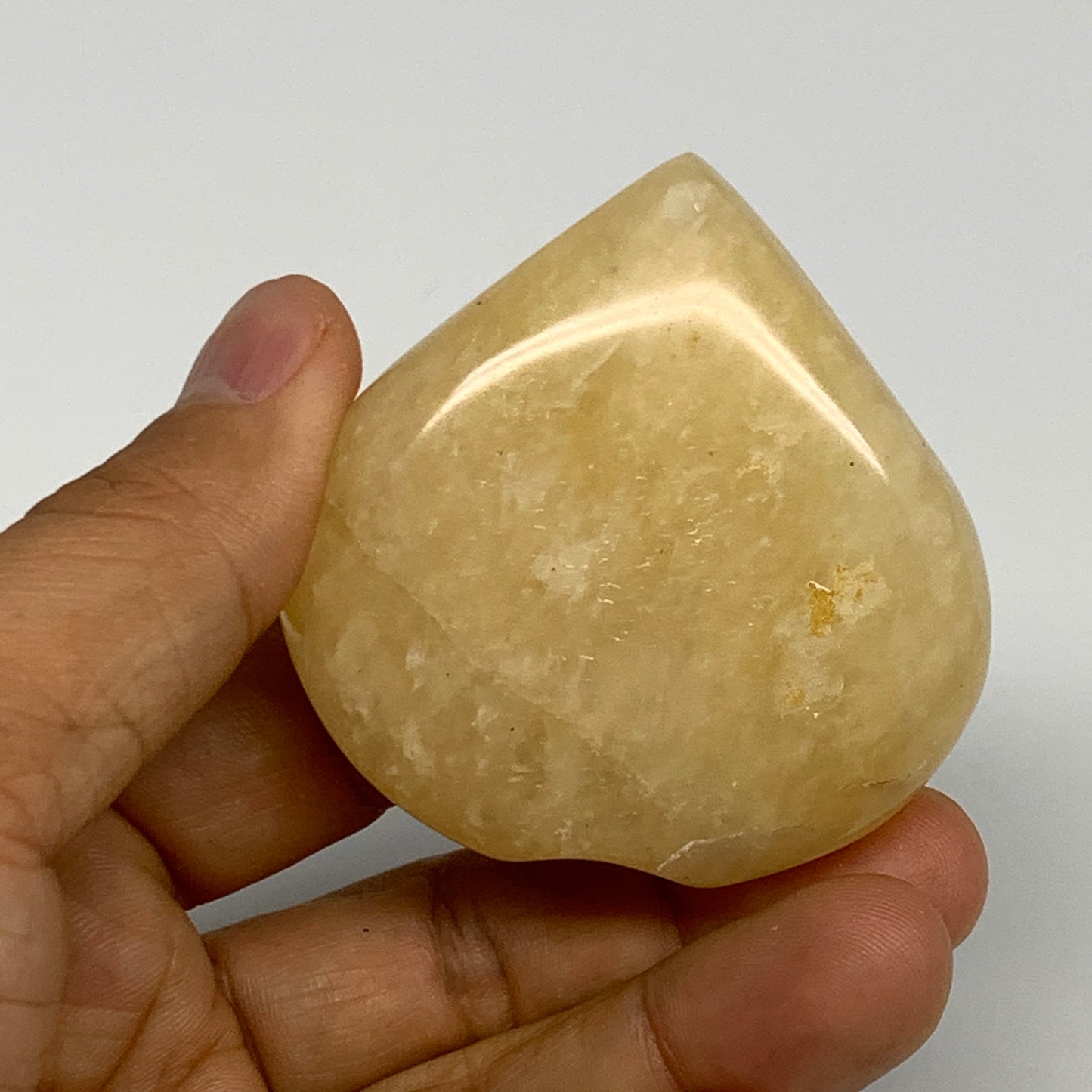 99g,2.2"x2.2"x0.8" Natural Yellow Aventurine Heart Crystal Stone @India, B28339