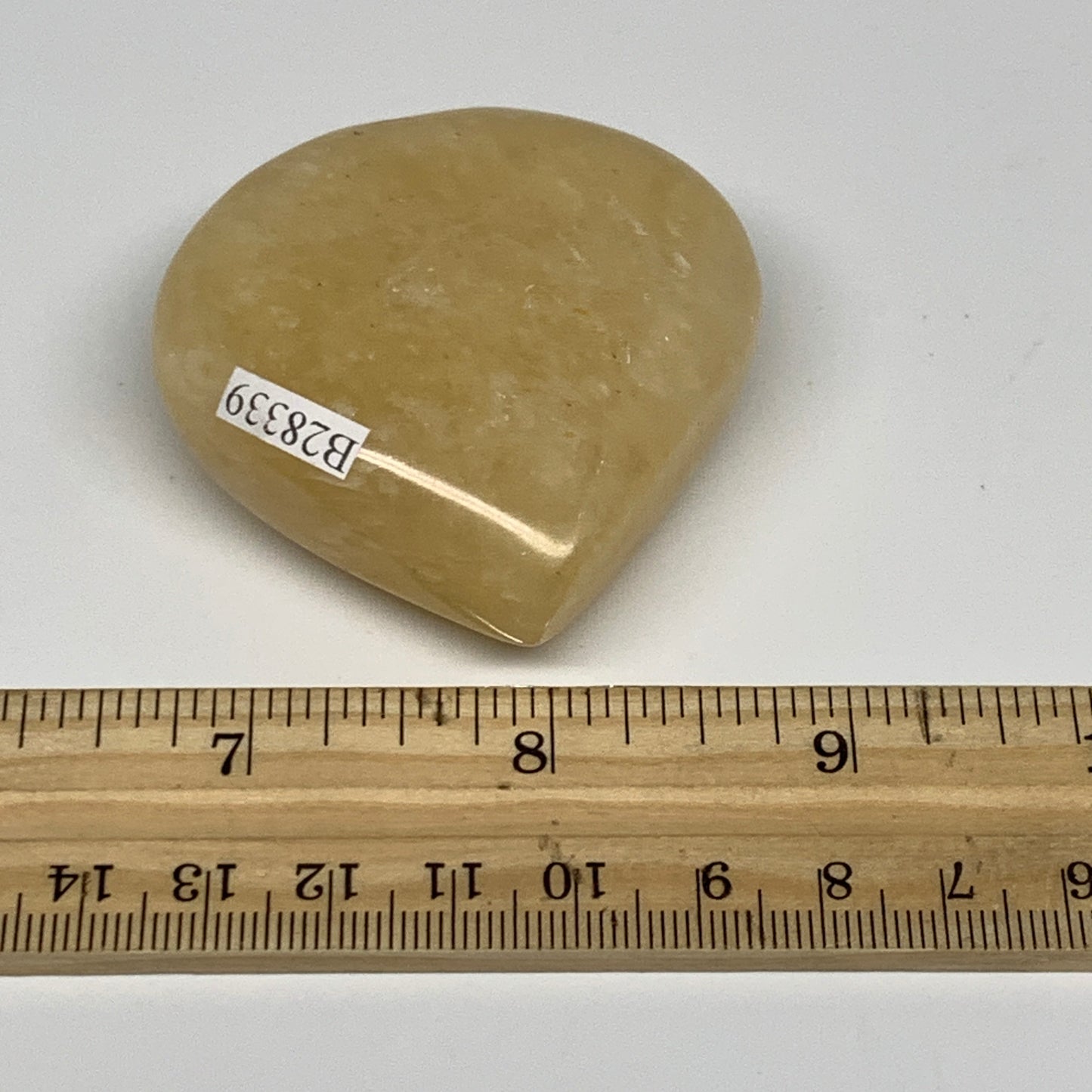 99g,2.2"x2.2"x0.8" Natural Yellow Aventurine Heart Crystal Stone @India, B28339