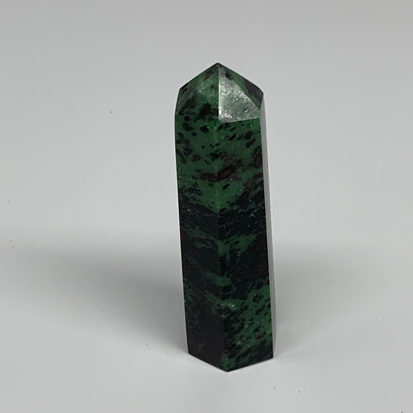 119.1g, 3.5"x0.9", Natural Ruby Zoisite Tower Point Obelisk @India, B31417