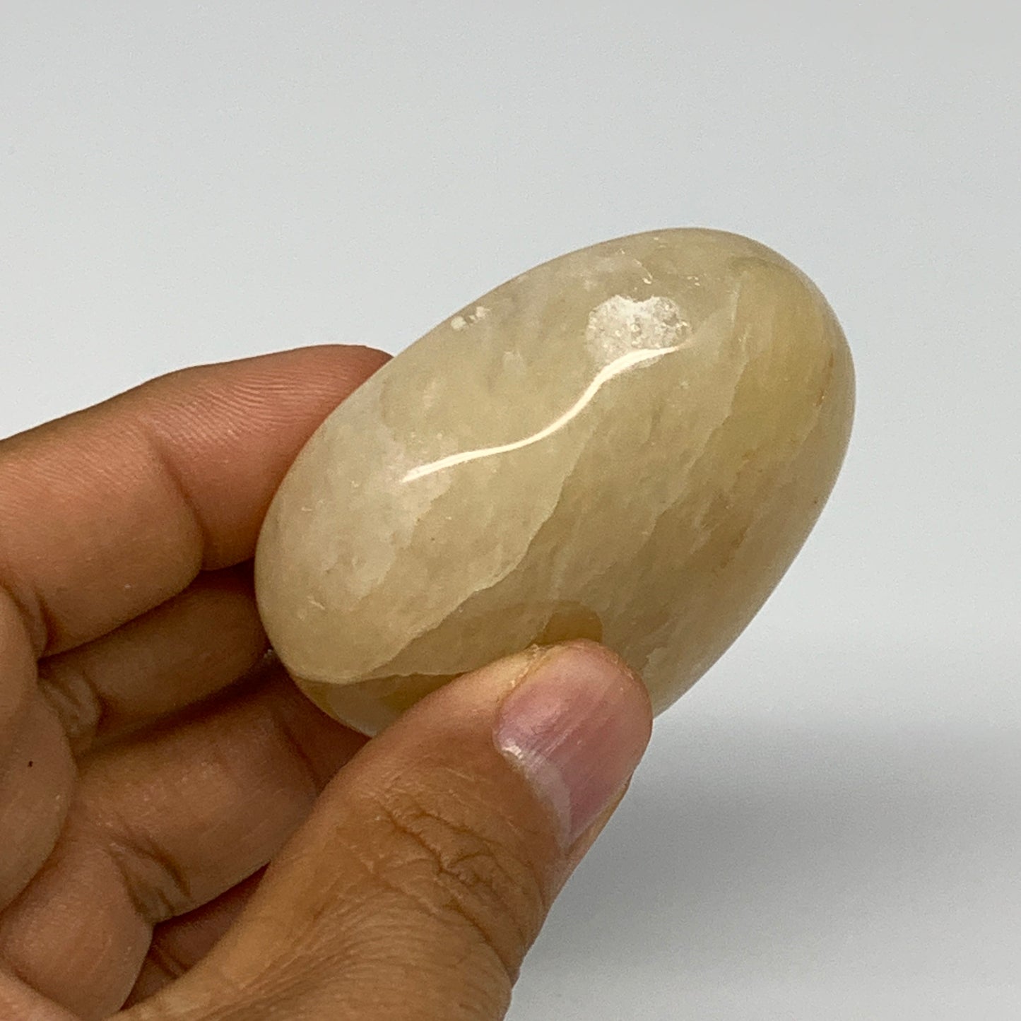 91.2g,2"x2.1"x0.8" Natural Yellow Aventurine Heart Crystal Stone @India, B28340