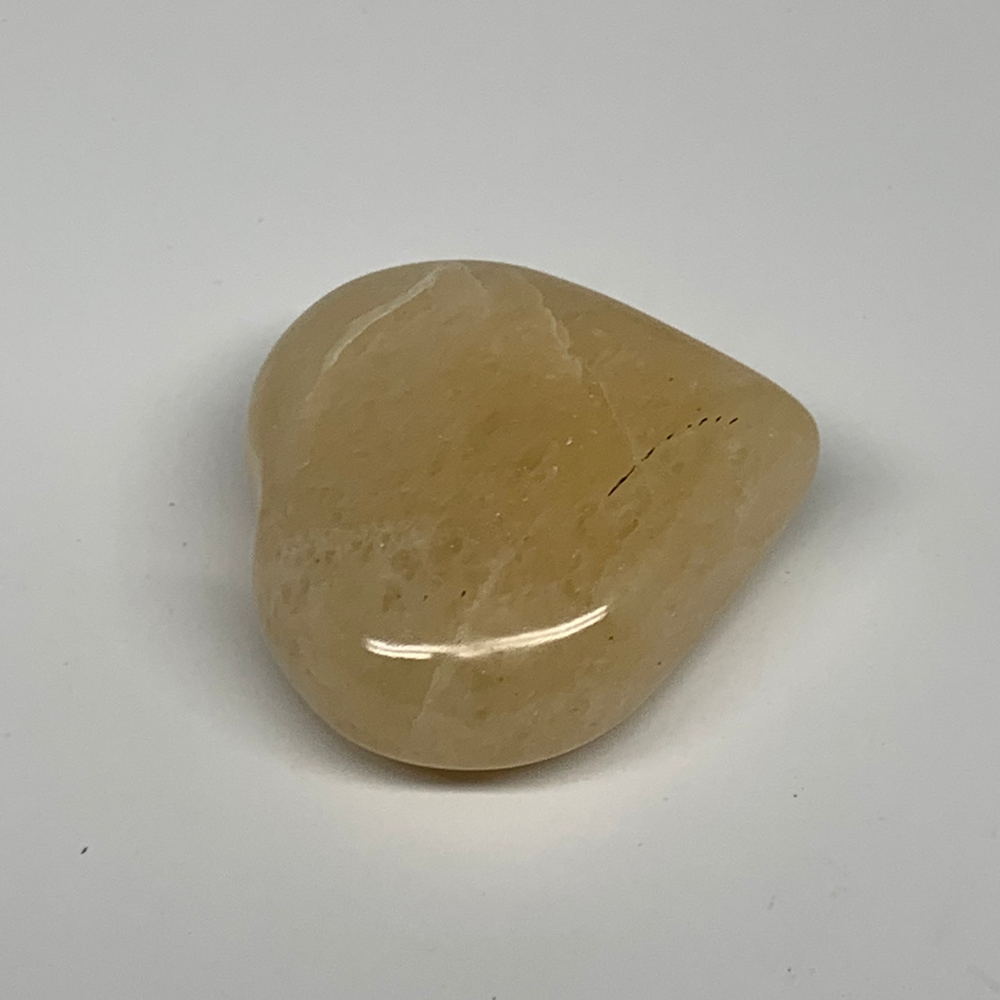 91.2g,2"x2.1"x0.8" Natural Yellow Aventurine Heart Crystal Stone @India, B28340