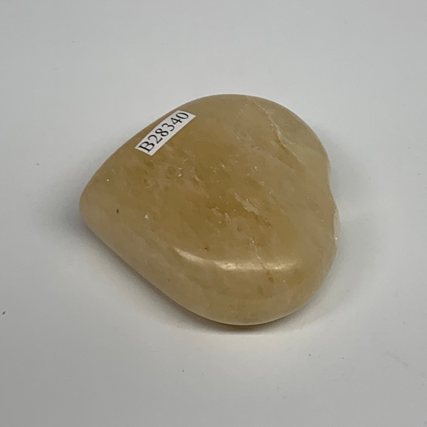 91.2g,2"x2.1"x0.8" Natural Yellow Aventurine Heart Crystal Stone @India, B28340