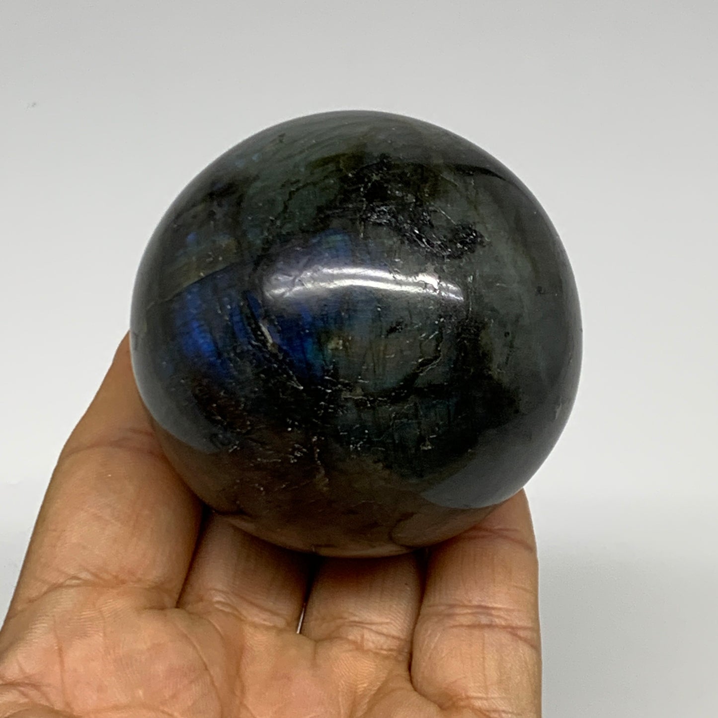 295.3g, 2.3"(59mm), Labradorite Sphere Gemstone,Crystal @Madagascar, B29868