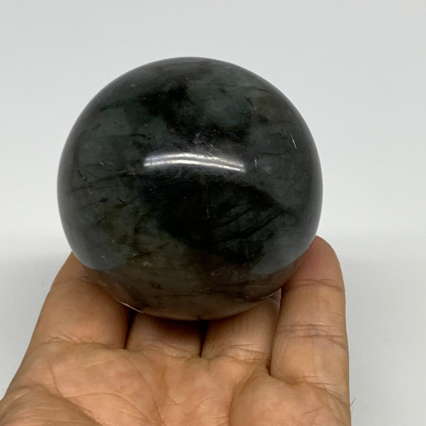 295.3g, 2.3"(59mm), Labradorite Sphere Gemstone,Crystal @Madagascar, B29868