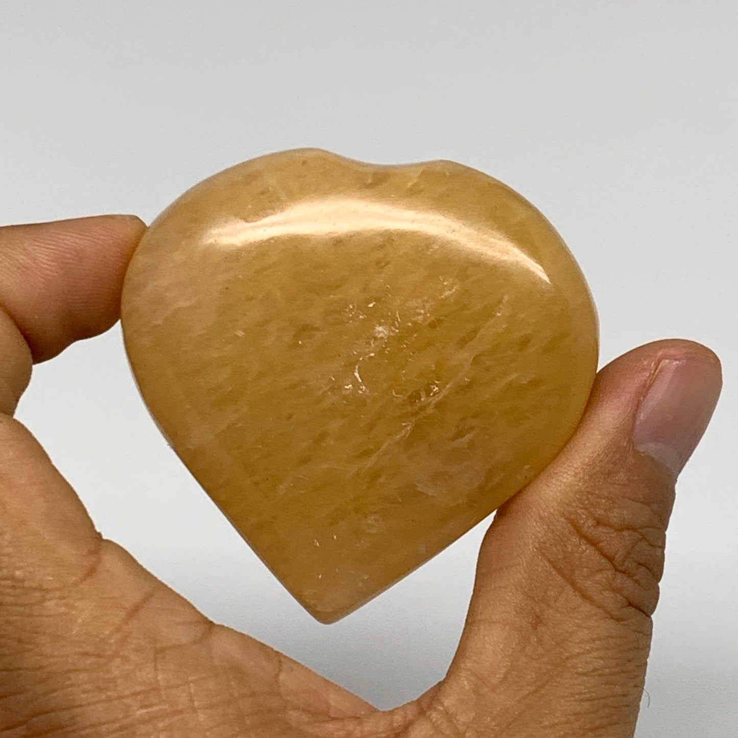 88.7g,2.1"x2.1"x0.8" Natural Yellow Aventurine Heart Crystal Stone @India, B2834