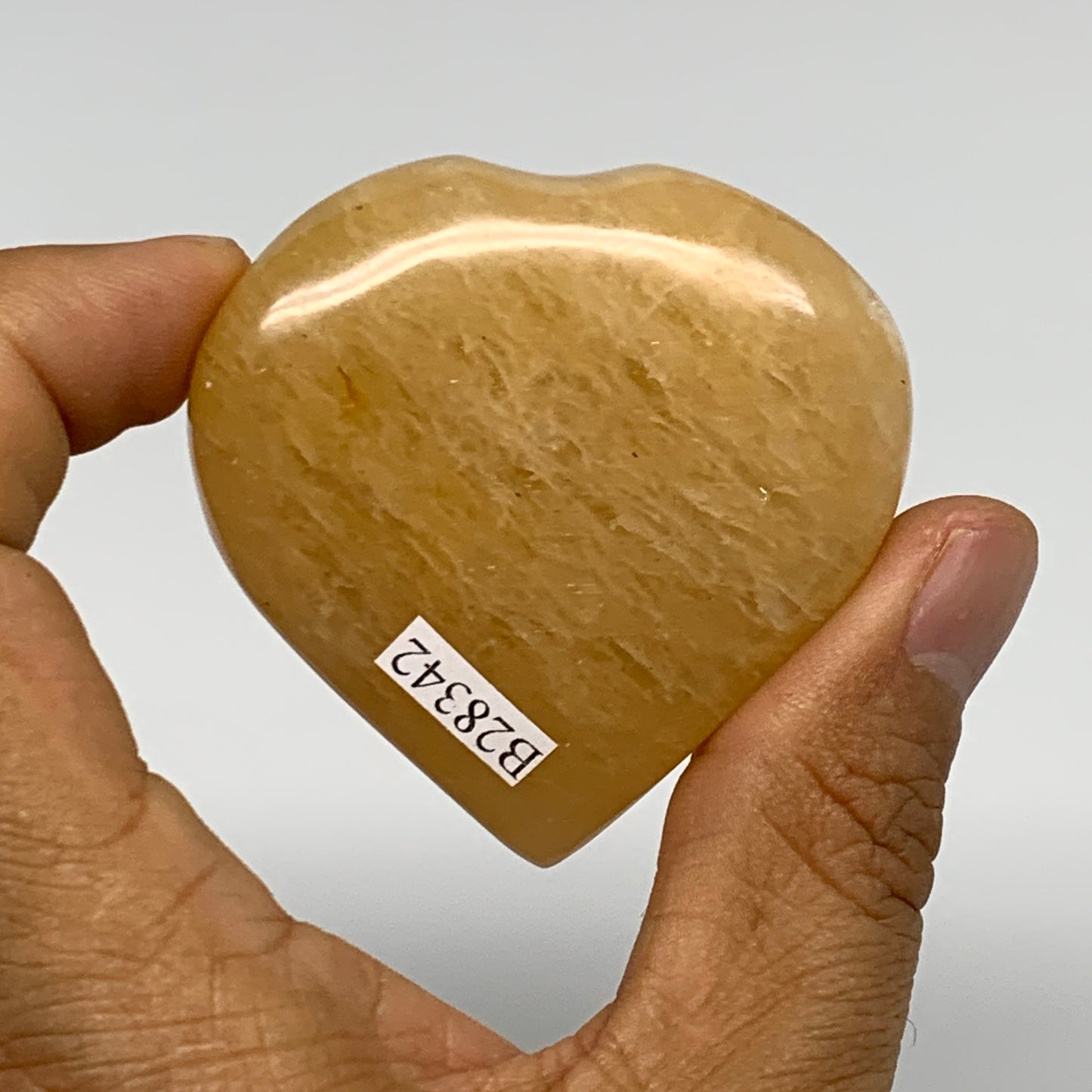 88.7g,2.1"x2.1"x0.8" Natural Yellow Aventurine Heart Crystal Stone @India, B2834