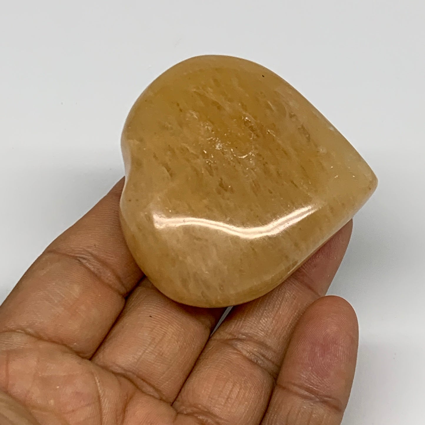 88.7g,2.1"x2.1"x0.8" Natural Yellow Aventurine Heart Crystal Stone @India, B2834