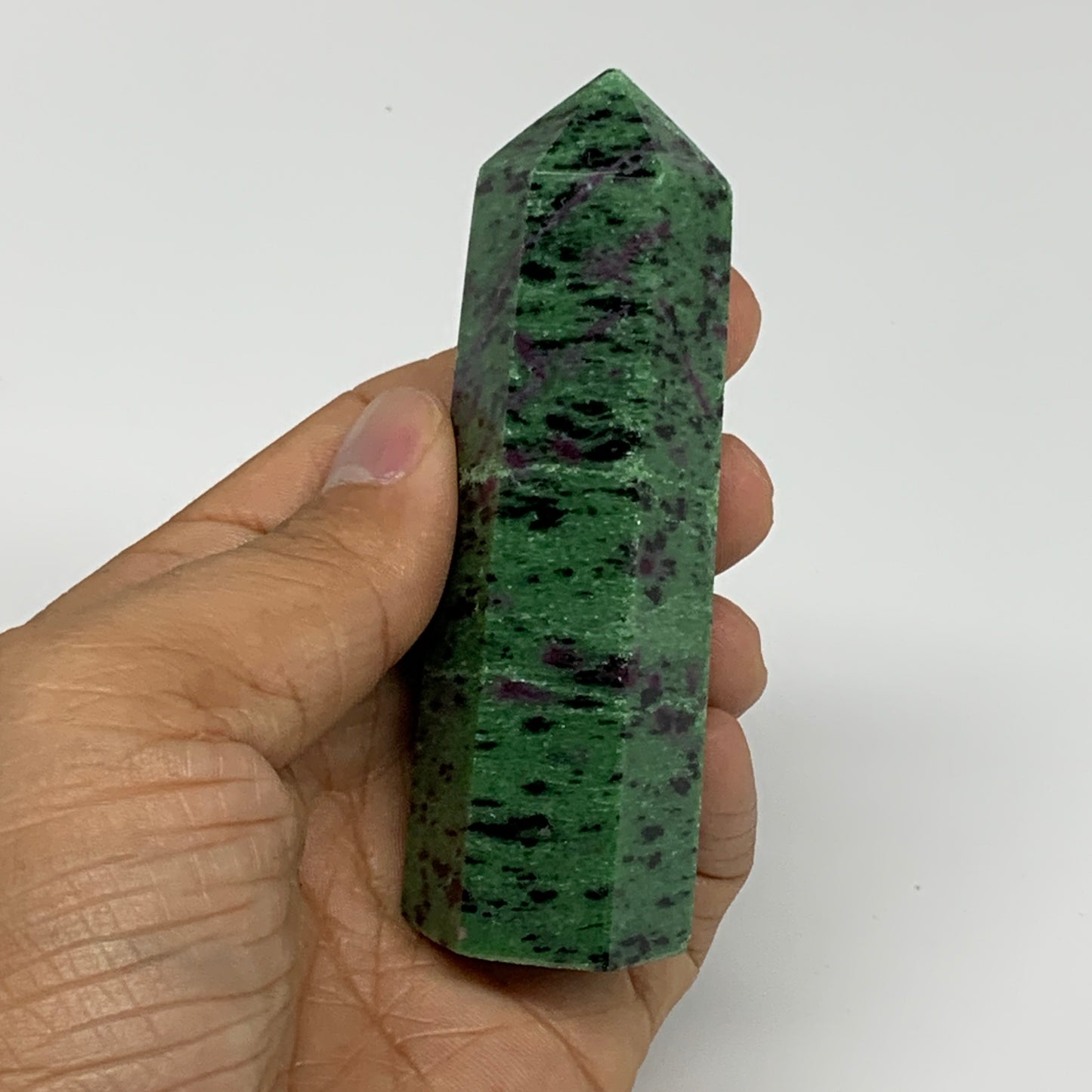 137.2g, 3.5"x1", Natural Ruby Zoisite Tower Point Obelisk @India, B31419
