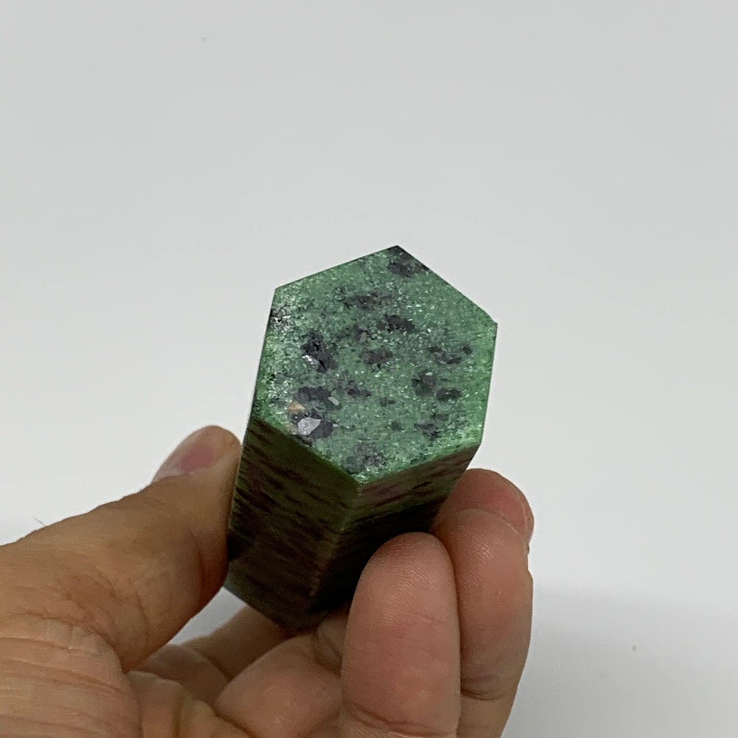 137.2g, 3.5"x1", Natural Ruby Zoisite Tower Point Obelisk @India, B31419