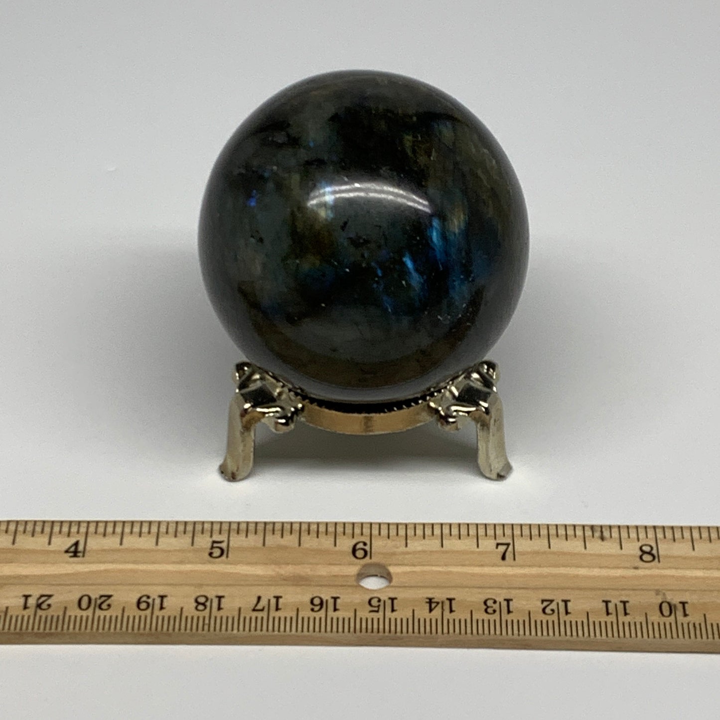 295.3g, 2.3"(59mm), Labradorite Sphere Gemstone,Crystal @Madagascar, B29868