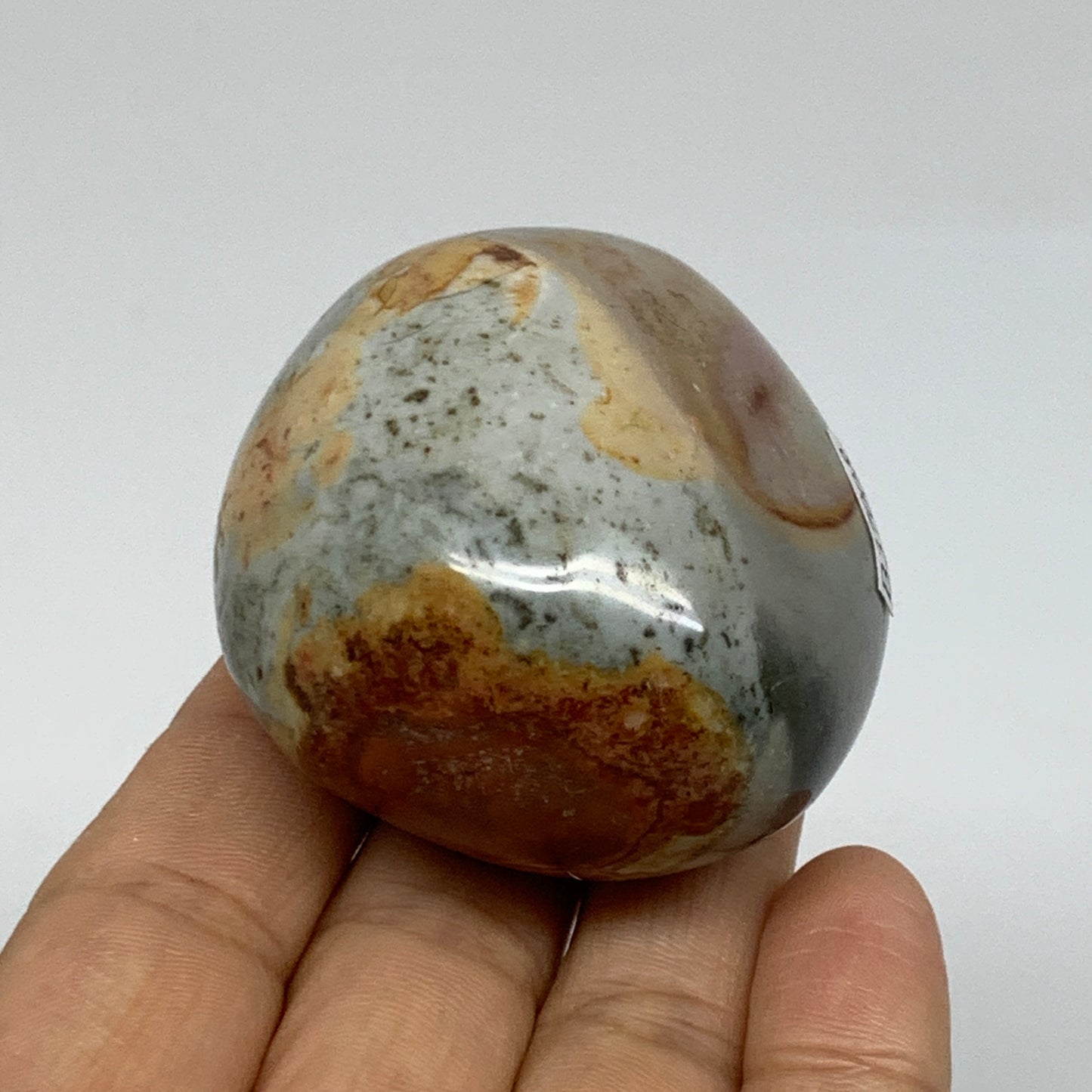 127.1g, 2.1"x2"x1.5", Polychrome Jasper Palm-Stone Crystal, B37008