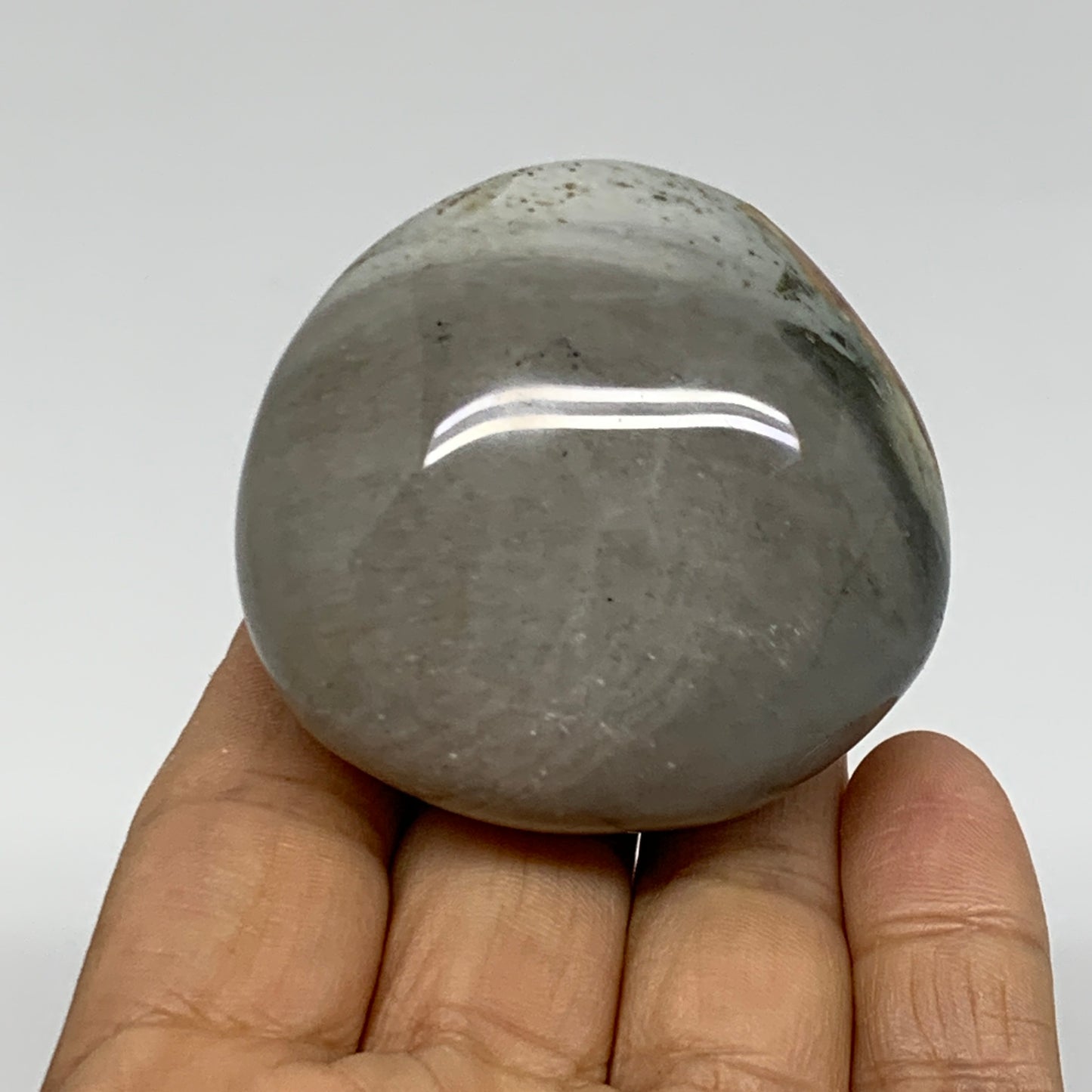 127.1g, 2.1"x2"x1.5", Polychrome Jasper Palm-Stone Crystal, B37008