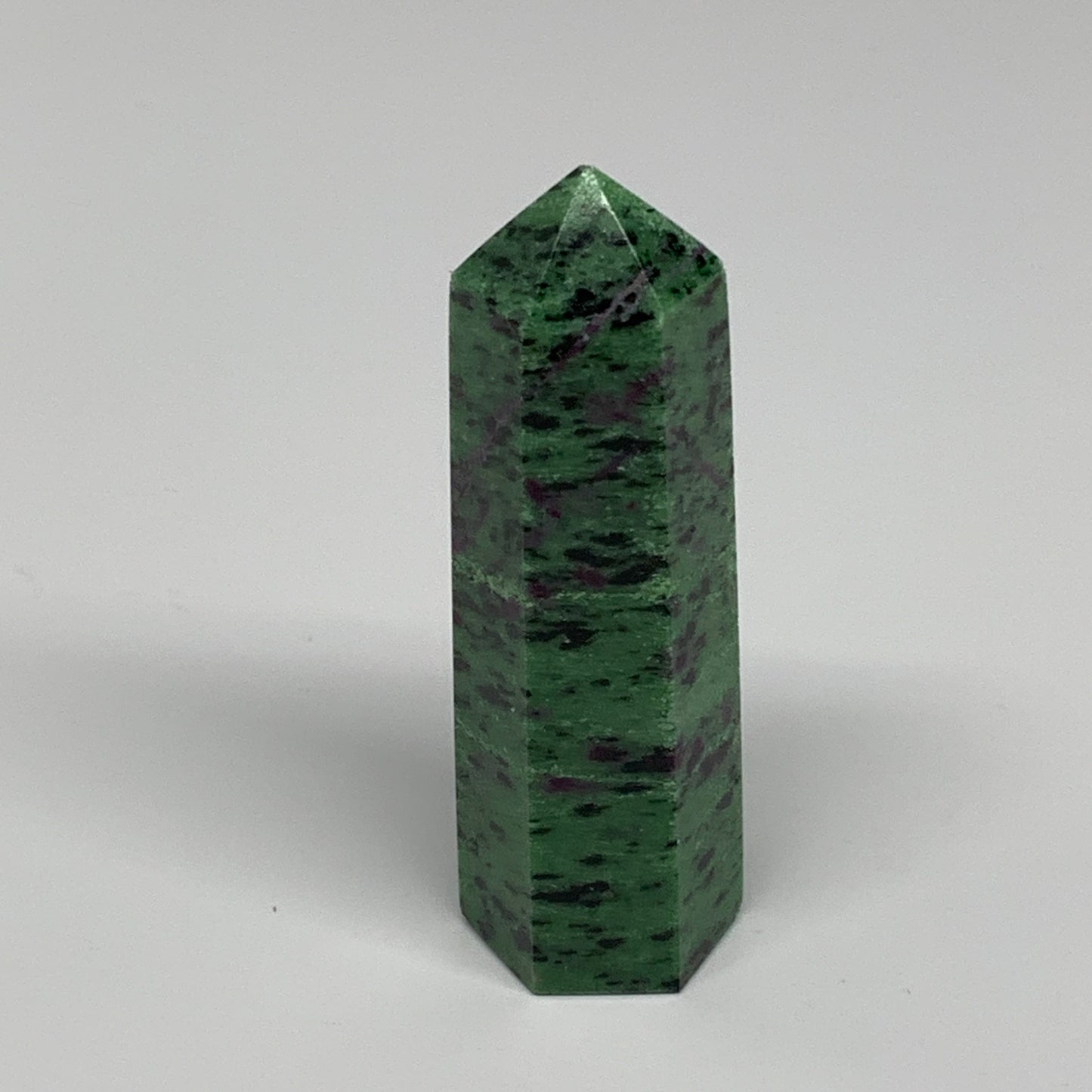 137.2g, 3.5"x1", Natural Ruby Zoisite Tower Point Obelisk @India, B31419
