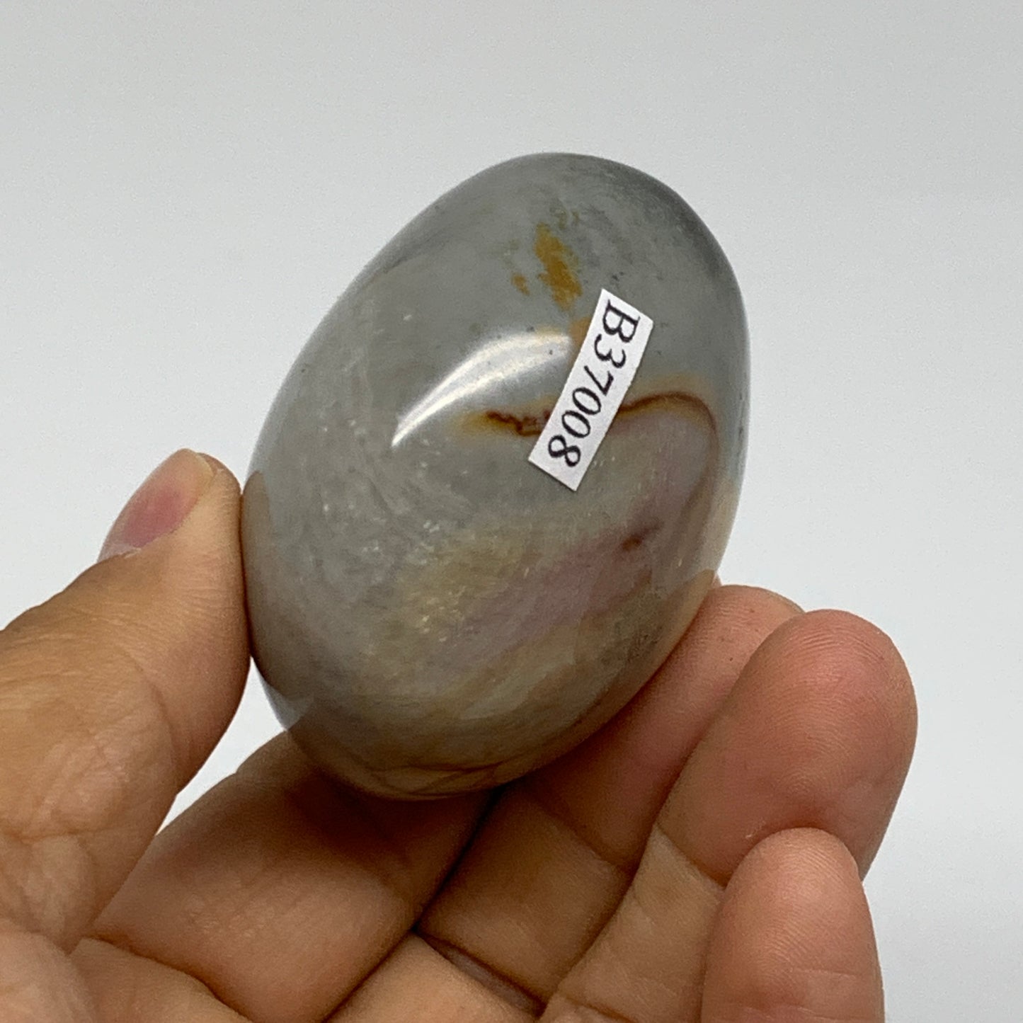 127.1g, 2.1"x2"x1.5", Polychrome Jasper Palm-Stone Crystal, B37008