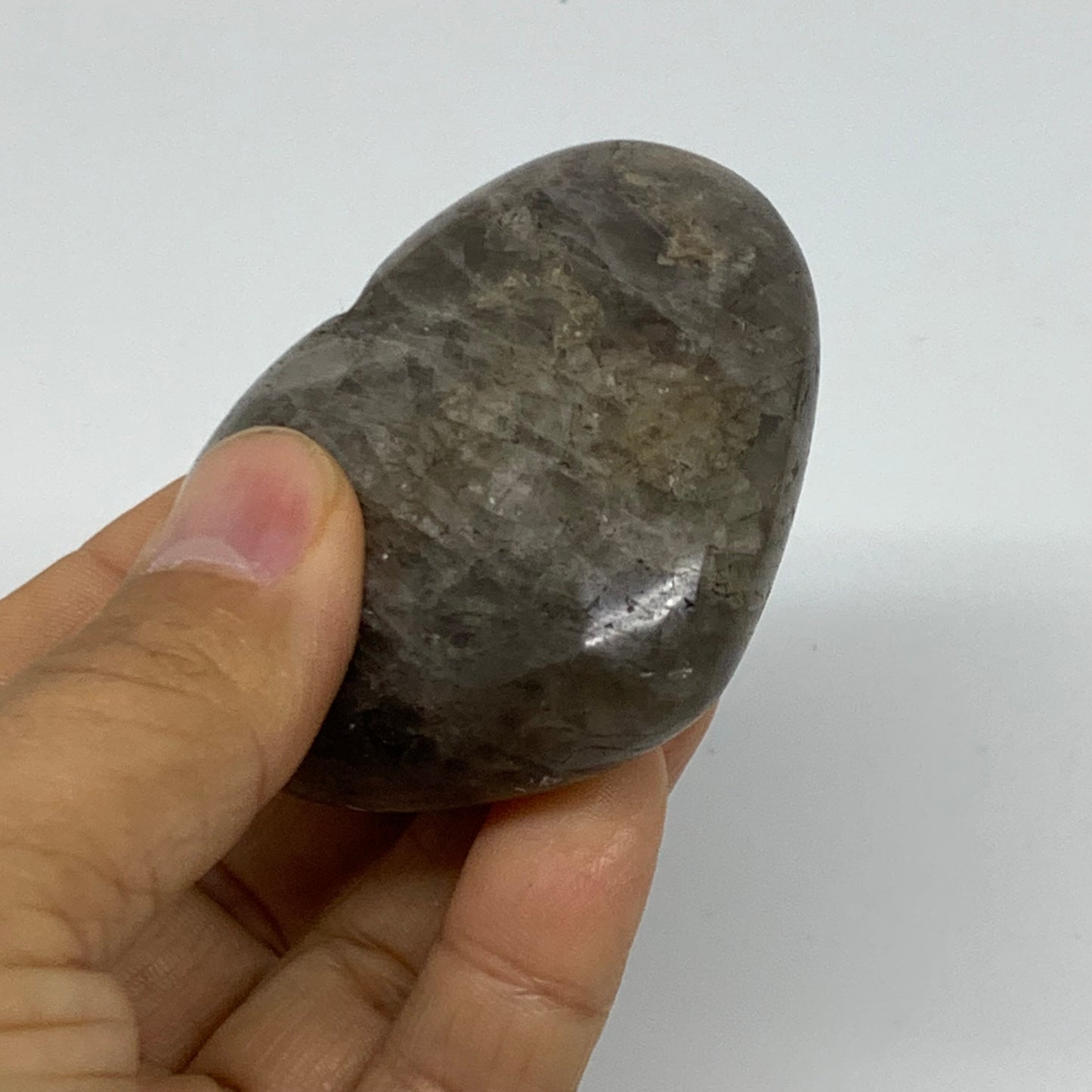 0.27 lbs, 2.3"x2.5"x0.9", Black Moonstone Heart Polished Crystal Decor, B37849