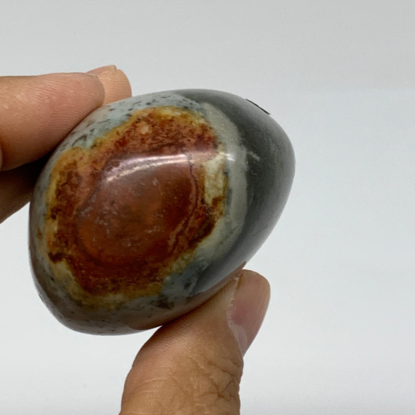 127.1g, 2.1"x2"x1.5", Polychrome Jasper Palm-Stone Crystal, B37008
