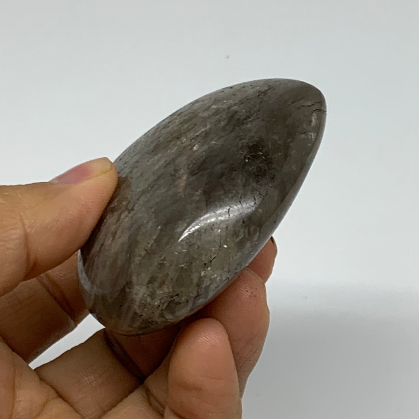 0.27 lbs, 2.3"x2.5"x0.9", Black Moonstone Heart Polished Crystal Decor, B37849