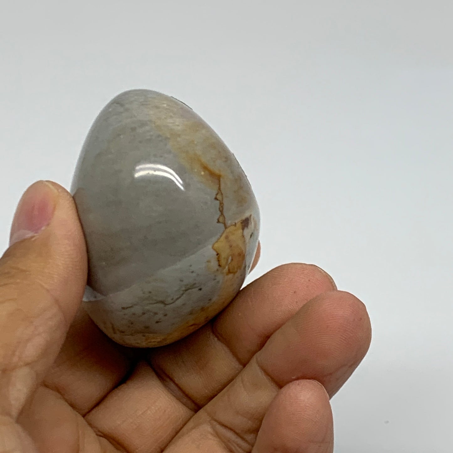 127.1g, 2.1"x2"x1.5", Polychrome Jasper Palm-Stone Crystal, B37008