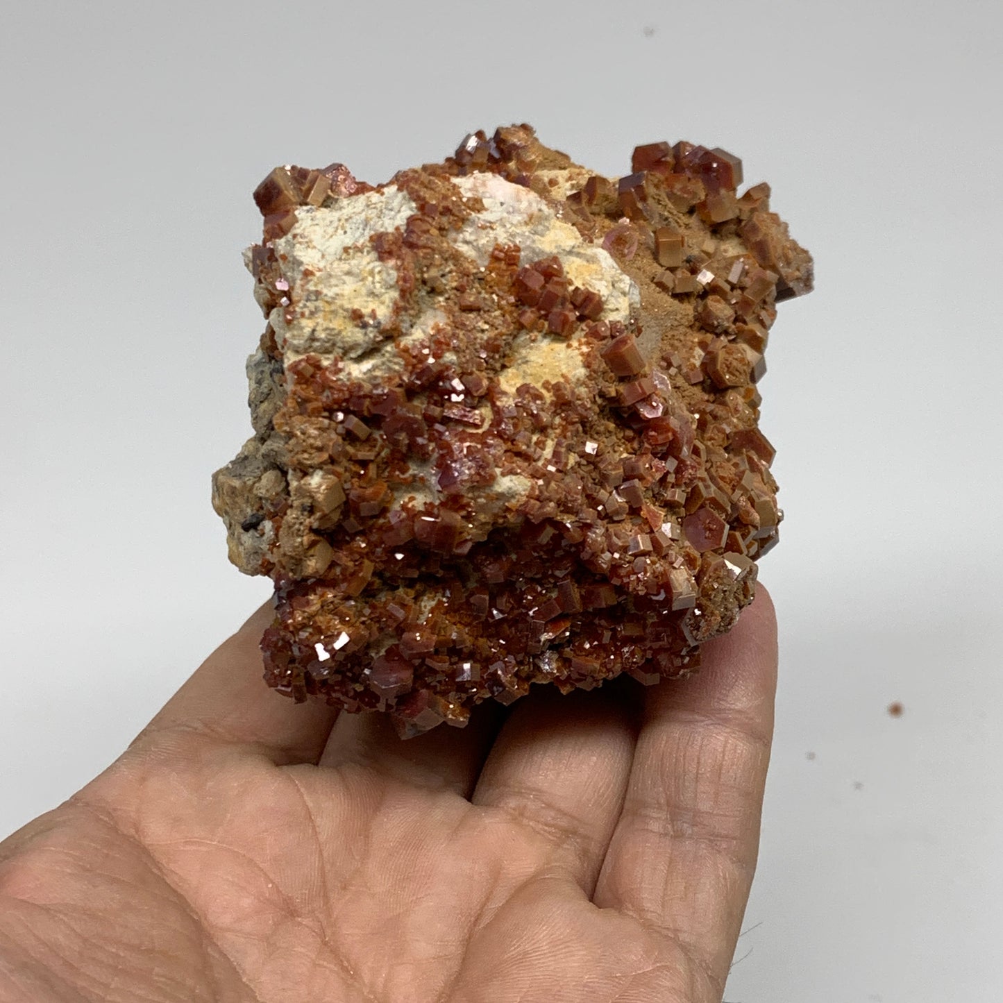 0.92 lbs, 3.9"x2.7"x2.1", Vanadinite Crystals Cluster Mineral Specimens, B34016