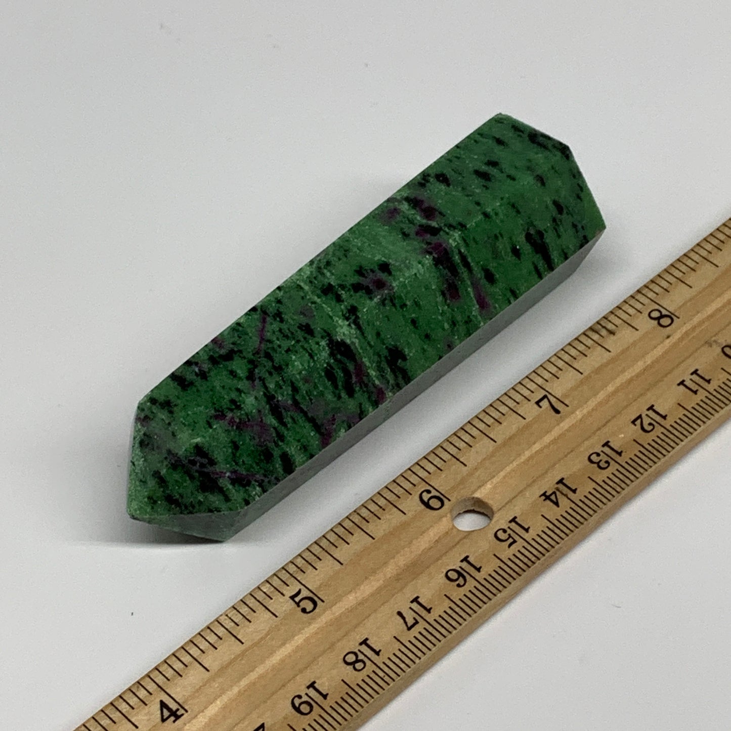 137.2g, 3.5"x1", Natural Ruby Zoisite Tower Point Obelisk @India, B31419