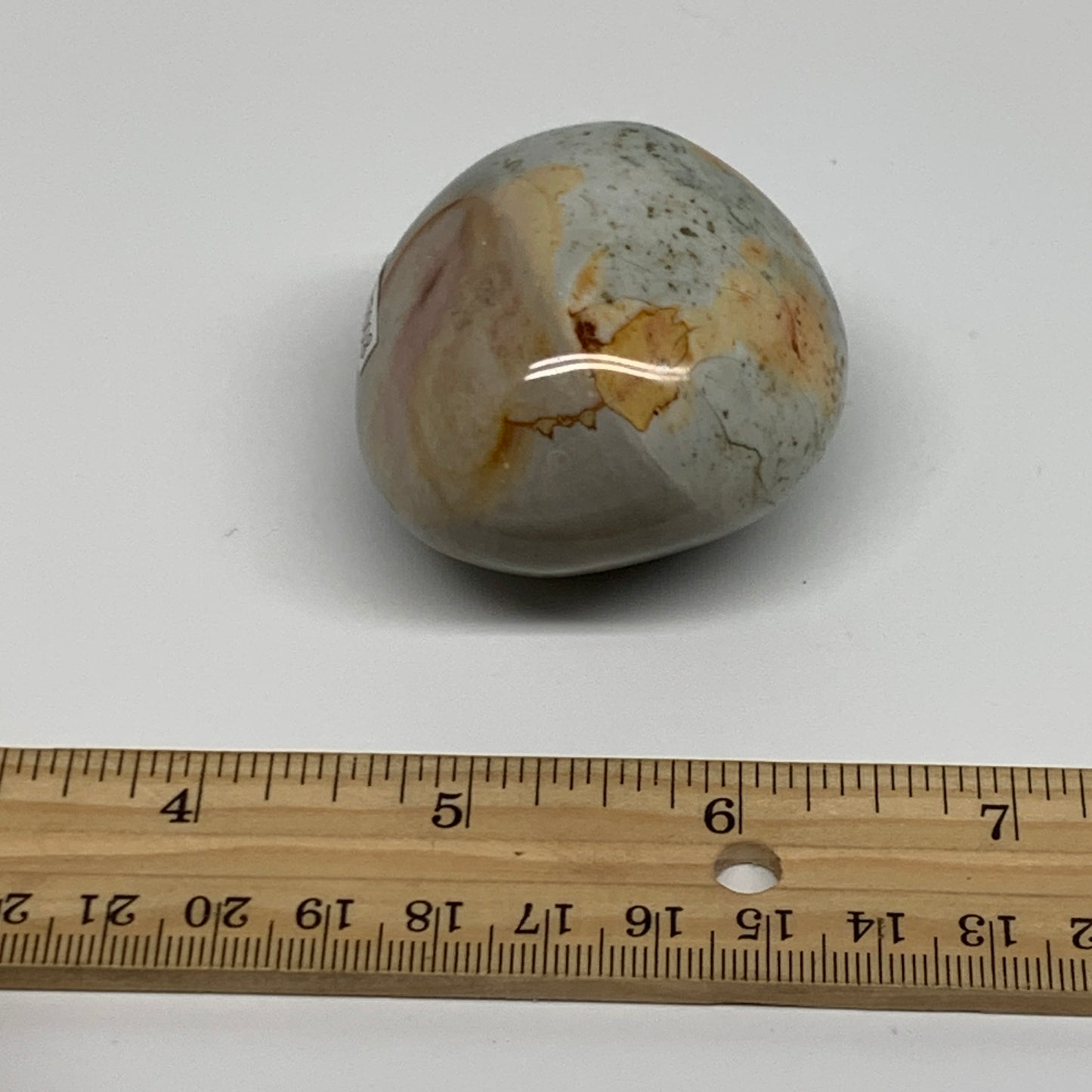 127.1g, 2.1"x2"x1.5", Polychrome Jasper Palm-Stone Crystal, B37008