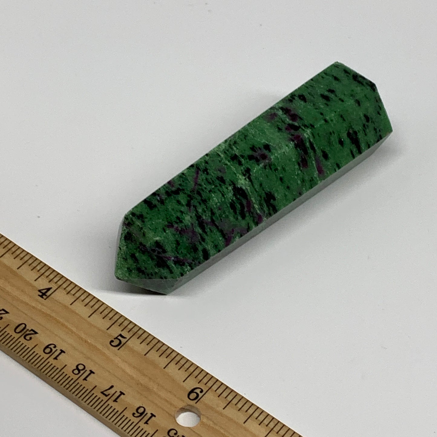 137.2g, 3.5"x1", Natural Ruby Zoisite Tower Point Obelisk @India, B31419