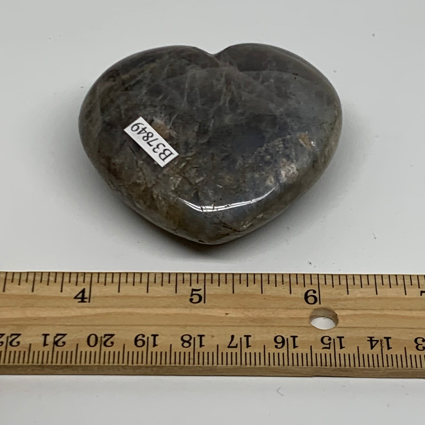 0.27 lbs, 2.3"x2.5"x0.9", Black Moonstone Heart Polished Crystal Decor, B37849