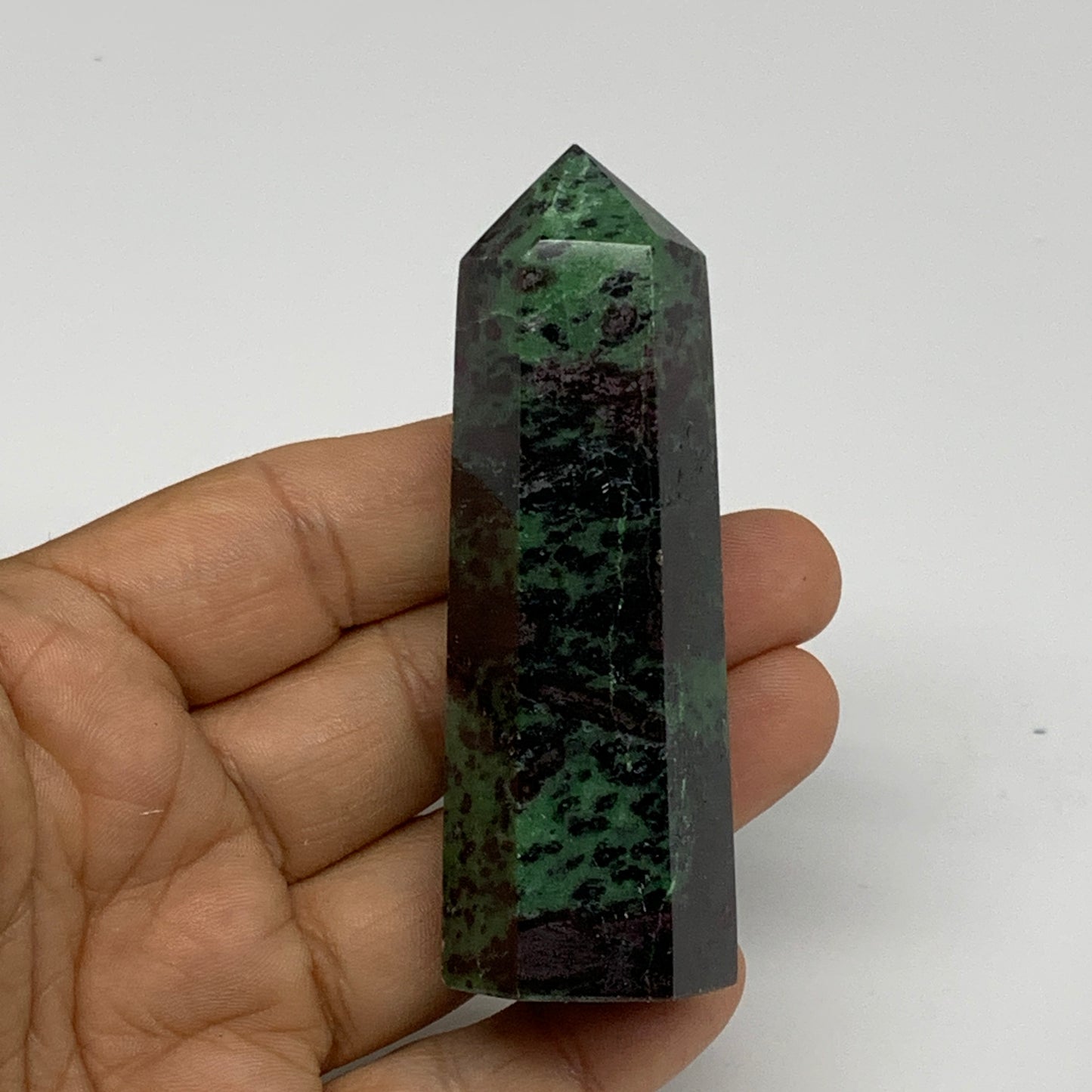 106.8g, 3.2"x1", Natural Ruby Zoisite Tower Point Obelisk @India, B31420