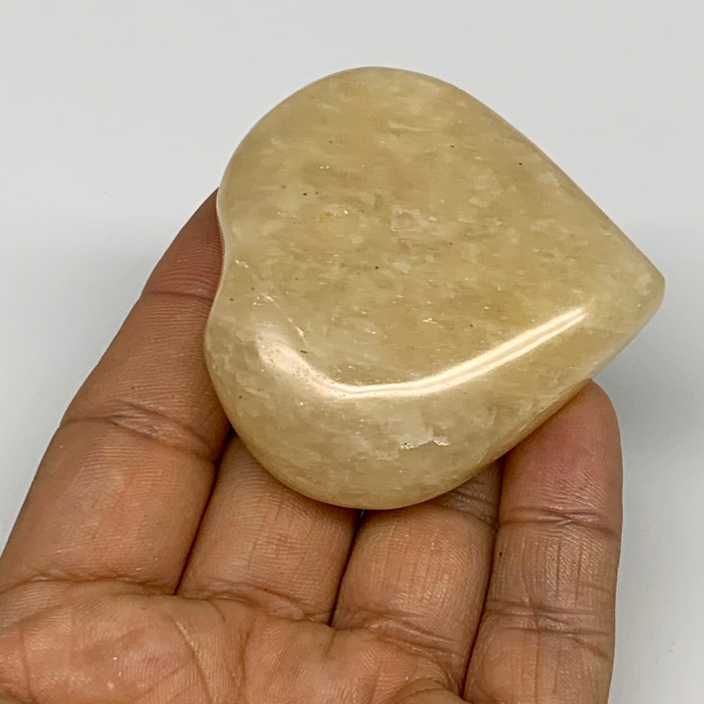 91.3g,2.1"x2.2"x0.8" Natural Yellow Aventurine Heart Crystal Stone @India, B2834