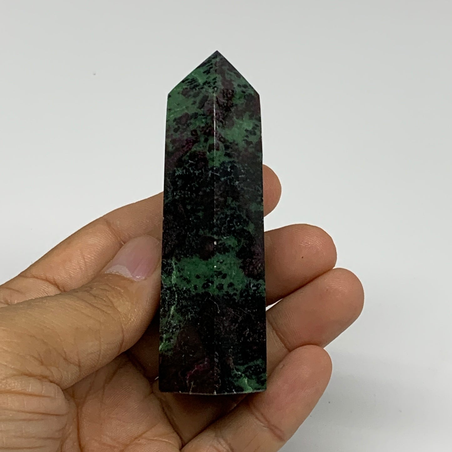 106.8g, 3.2"x1", Natural Ruby Zoisite Tower Point Obelisk @India, B31420