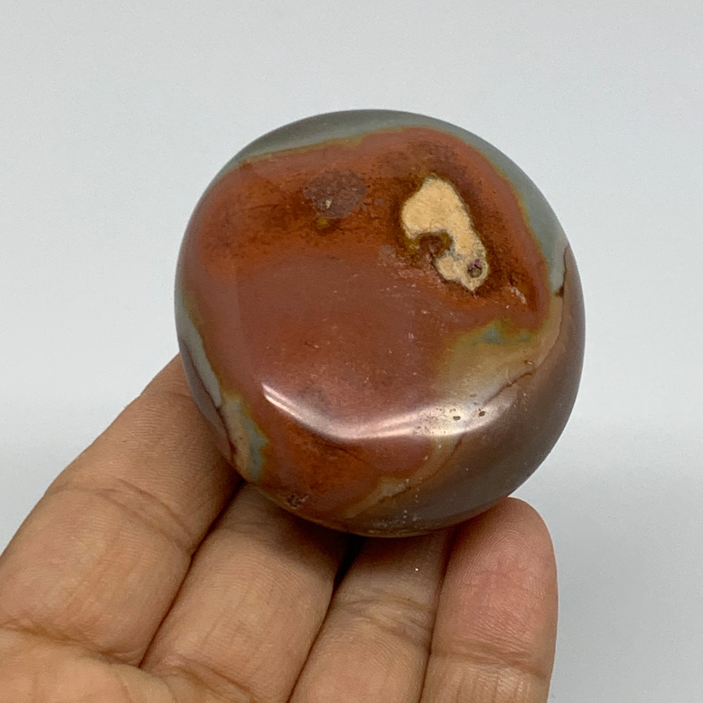 118.3g, 2.4"x2"x1.1", Polychrome Jasper Palm-Stone Crystal, B37007