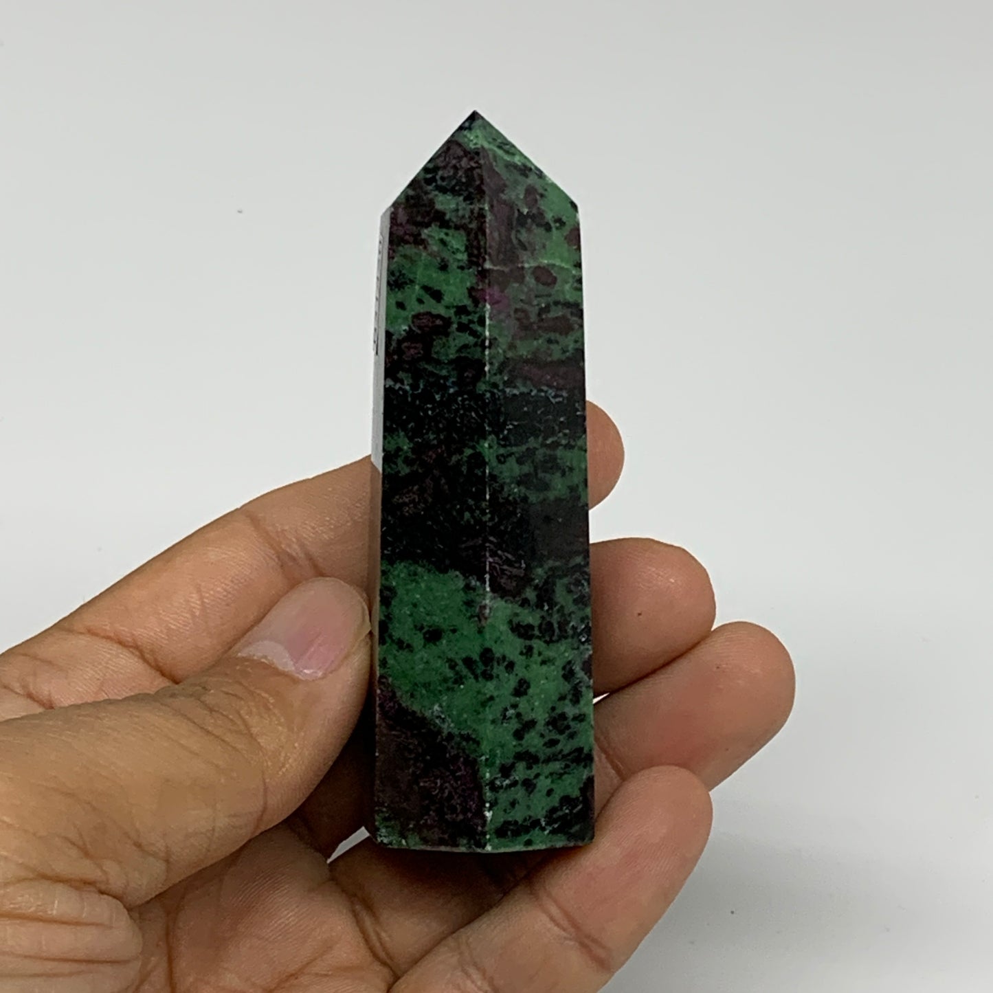 106.8g, 3.2"x1", Natural Ruby Zoisite Tower Point Obelisk @India, B31420