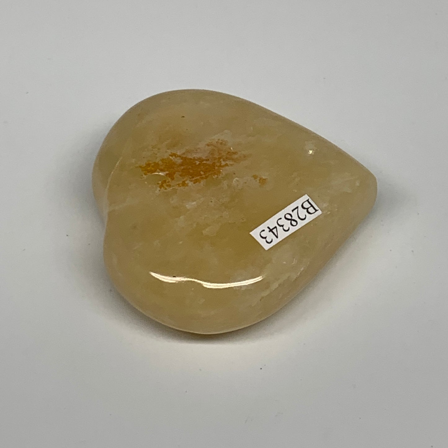 91.3g,2.1"x2.2"x0.8" Natural Yellow Aventurine Heart Crystal Stone @India, B2834