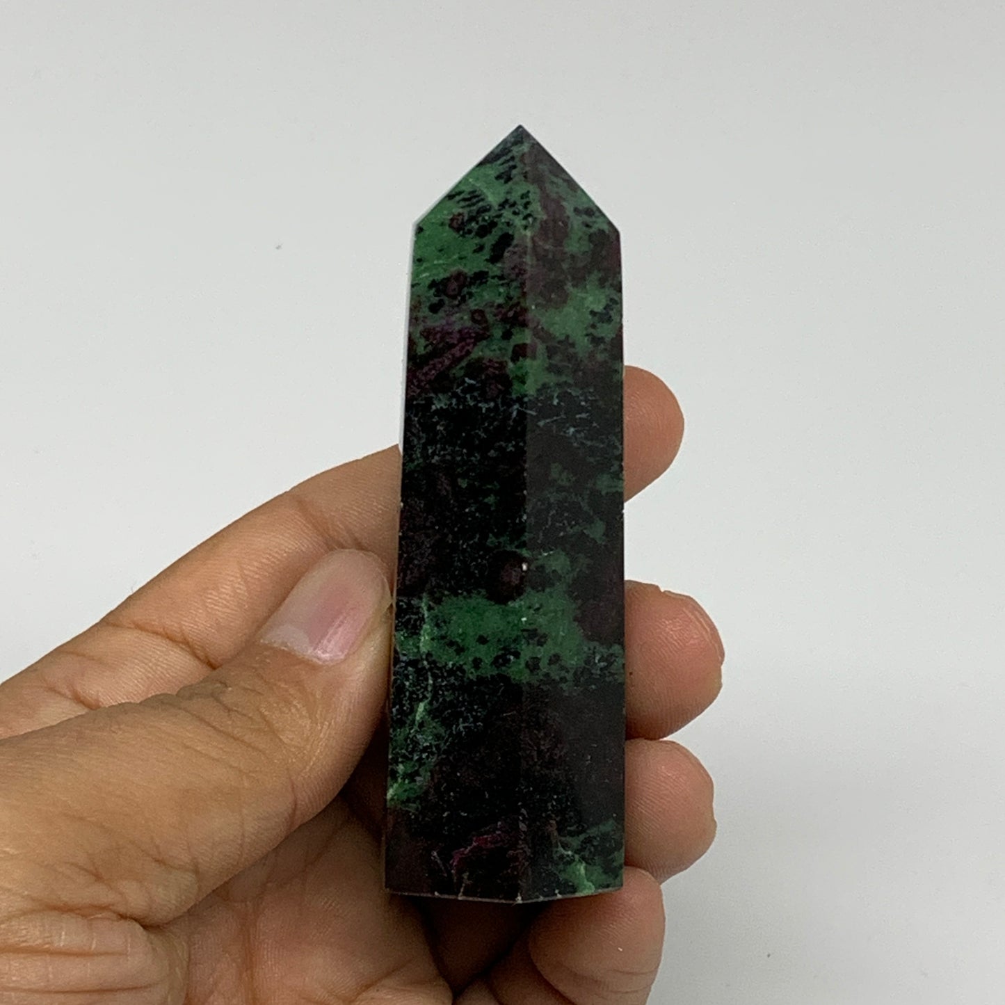 106.8g, 3.2"x1", Natural Ruby Zoisite Tower Point Obelisk @India, B31420