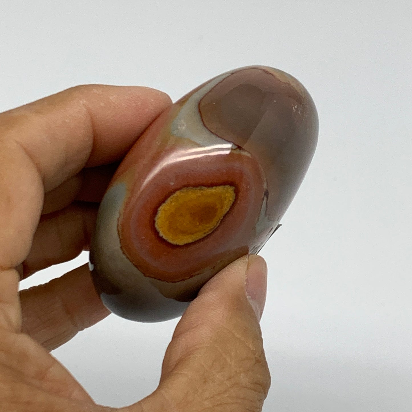 118.3g, 2.4"x2"x1.1", Polychrome Jasper Palm-Stone Crystal, B37007