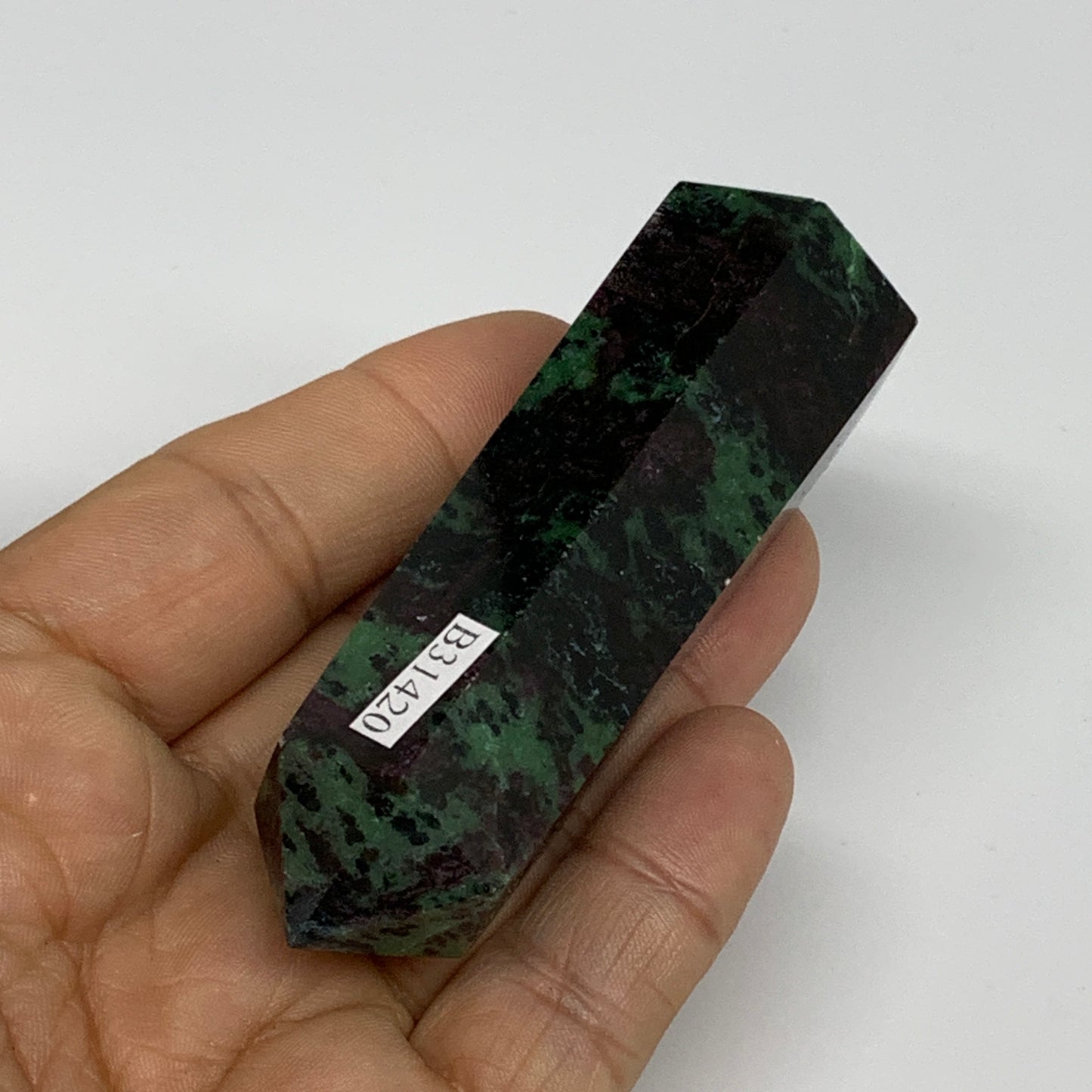 106.8g, 3.2"x1", Natural Ruby Zoisite Tower Point Obelisk @India, B31420
