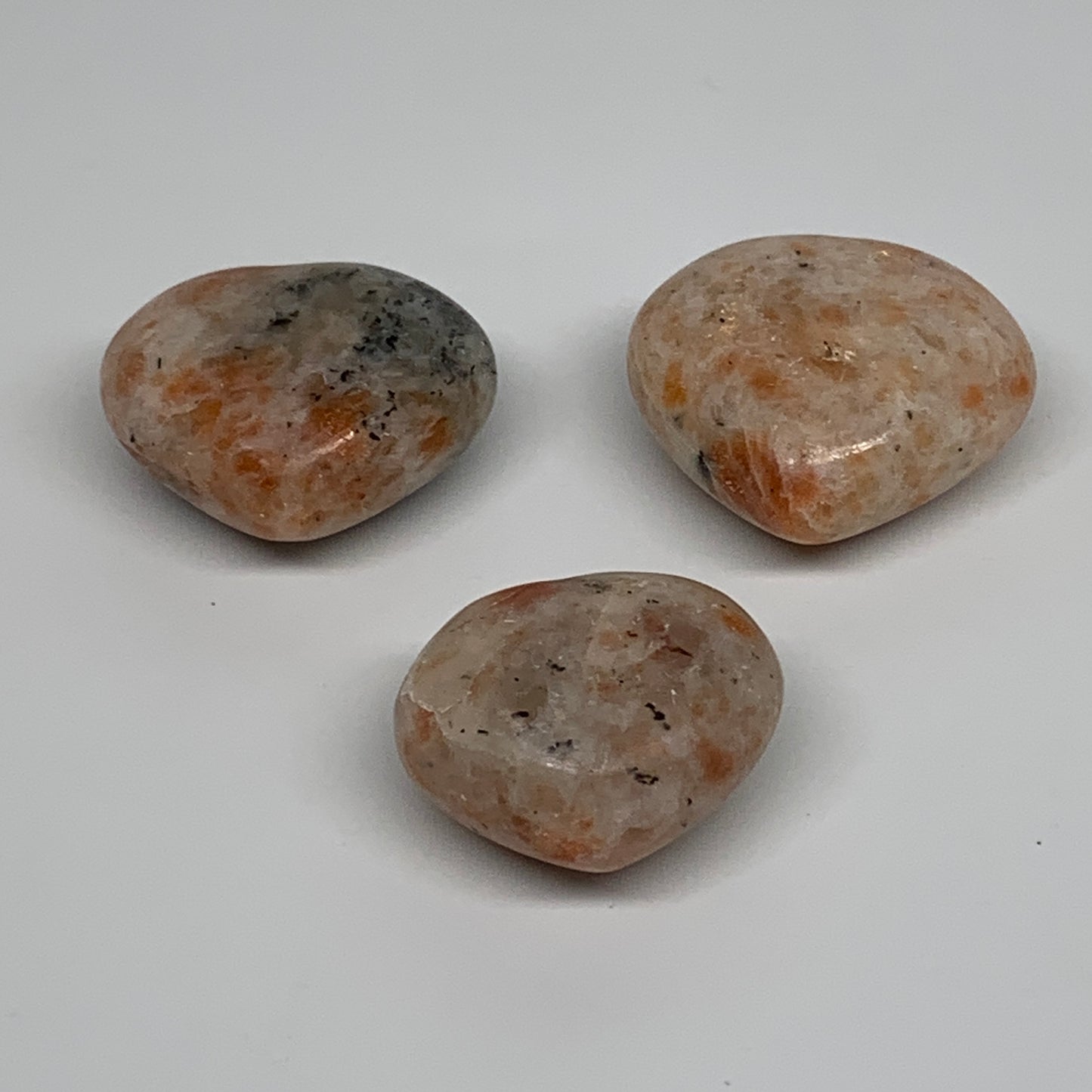 173.2g,1.4"-1.8", 3pcs, Sunstone Heart Polished Healing Crystal, B34806