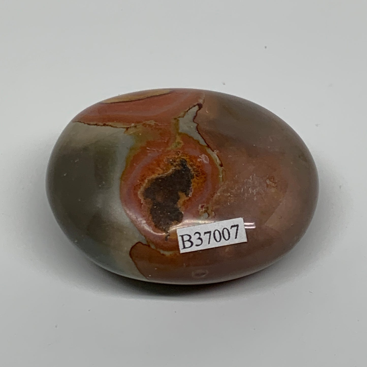 118.3g, 2.4"x2"x1.1", Polychrome Jasper Palm-Stone Crystal, B37007