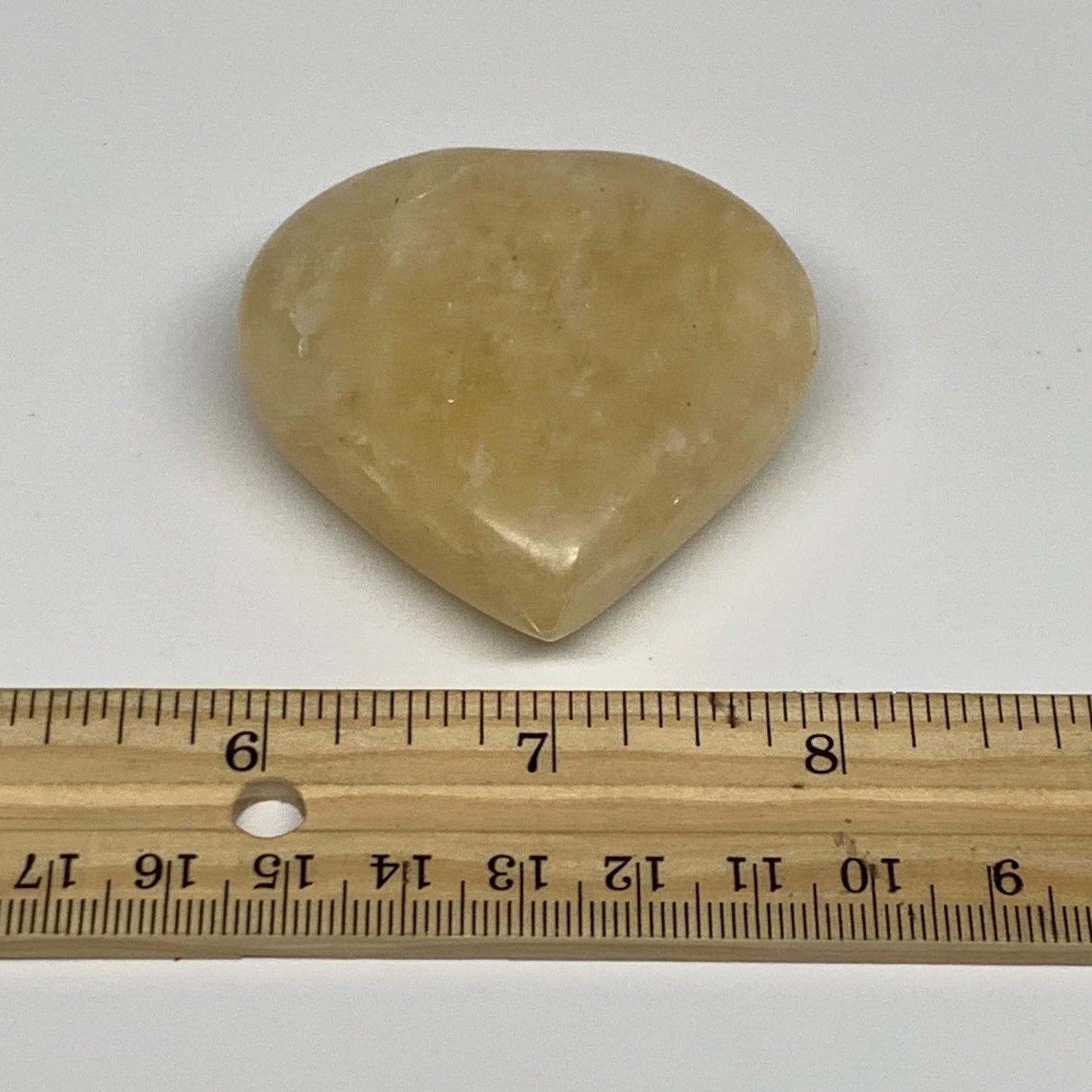 91.3g,2.1"x2.2"x0.8" Natural Yellow Aventurine Heart Crystal Stone @India, B2834