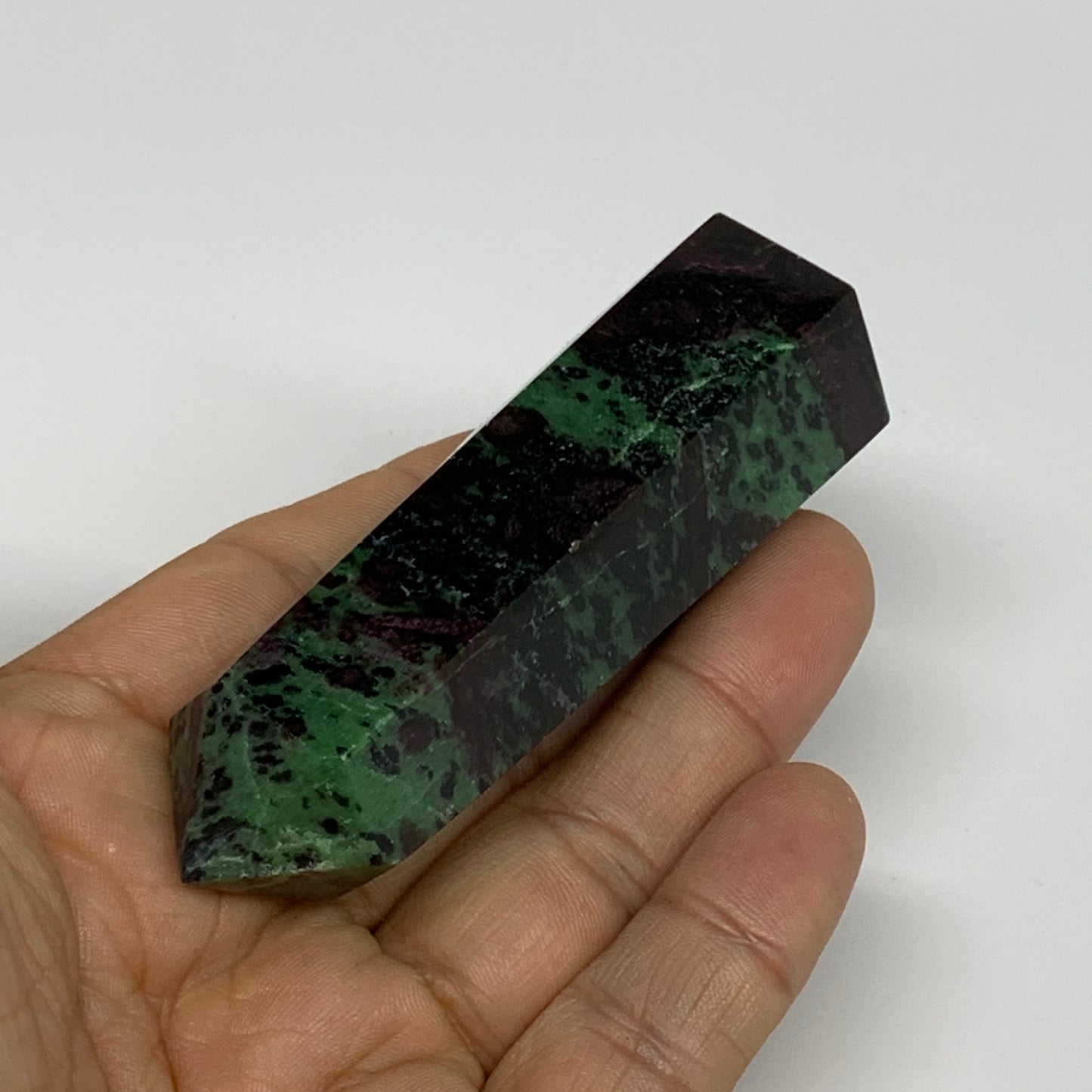 106.8g, 3.2"x1", Natural Ruby Zoisite Tower Point Obelisk @India, B31420