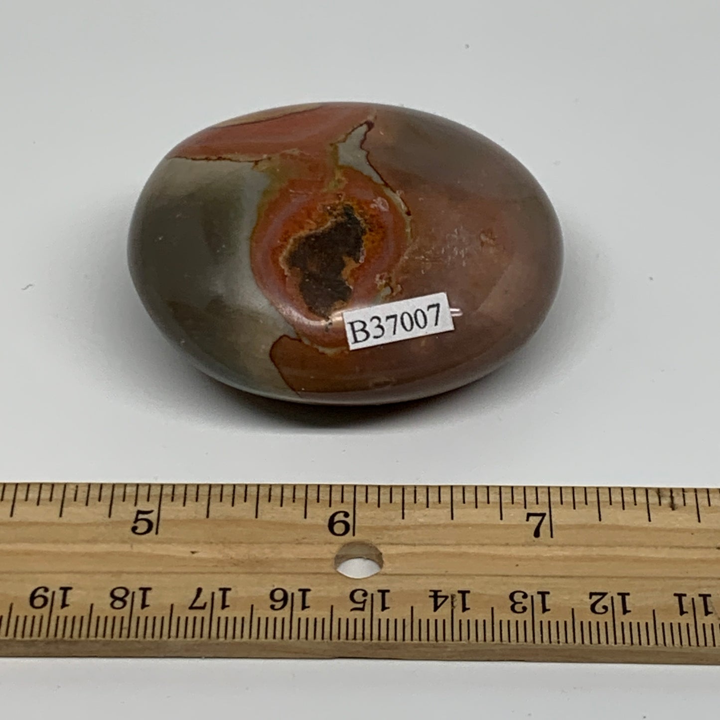 118.3g, 2.4"x2"x1.1", Polychrome Jasper Palm-Stone Crystal, B37007
