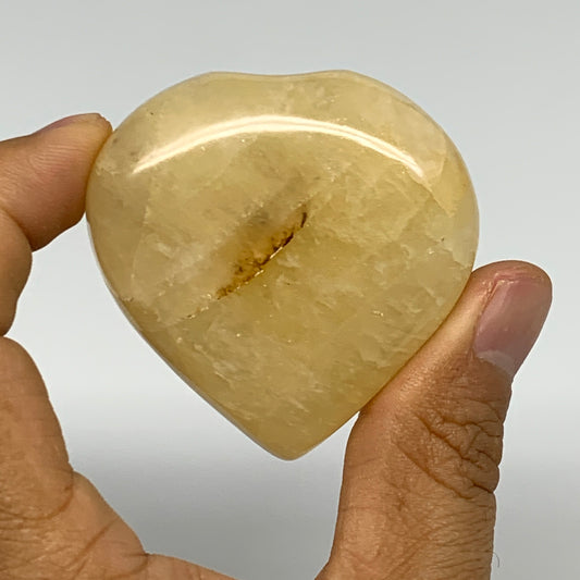 95.1g,2"x2"x0.9" Natural Yellow Aventurine Heart Crystal Stone @India, B28344