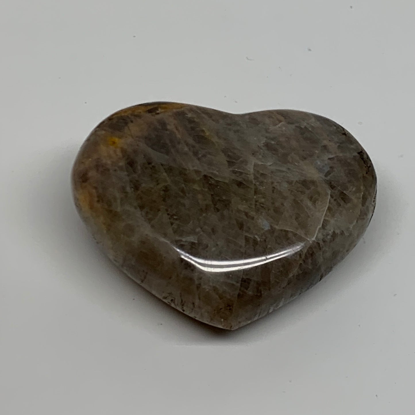 0.20 lbs, 2"x2.4"x0.9", Black Moonstone Heart Polished Crystal Decor, B37850
